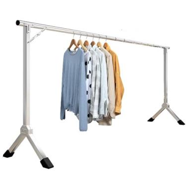 Imagem de Escorredor de roupas dobrável para serviço pesado – Rack de lavanderia ajustável dobrável, suporte de aço inoxidável com economia de espaço para secagem e organização eficiente de roupas