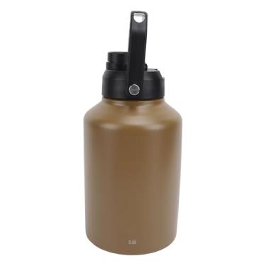 Imagem de TOPINCN Garrafa de água Esportiva 3,8L de Aço Inoxidável de Parede Dupla Isolada a Vácuo Grande Garrafa de água Com Base Antiderrapante TPR para Academia, Acampamento, Caminhada, Viagem (caqui)