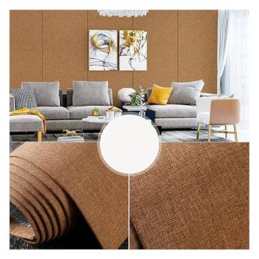 Imagem de Papel de parede autoadesivo à prova de som, textura de linho impermeável, painel de parede 3D para decoração de sala de estar e quarto - tamanho grande C 2,8 m x L 0,65 m (cor: #2)
