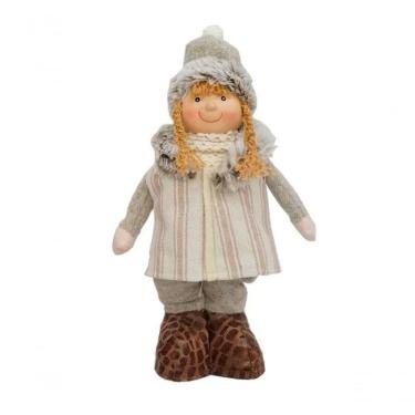 Imagem de Boneco De Pelúcia Menina Natalino Enfeite De Natal 30cm