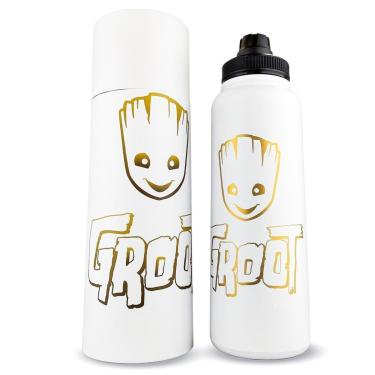Imagem de Garrafa Térmica Groot 1 Litro Inox Resistente Marvel-Unissex