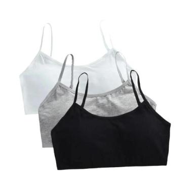 Imagem de Sutiã Esportivo Sem Fio Para Meninas Adolescentes, 3 Peças, Roupa Ínti