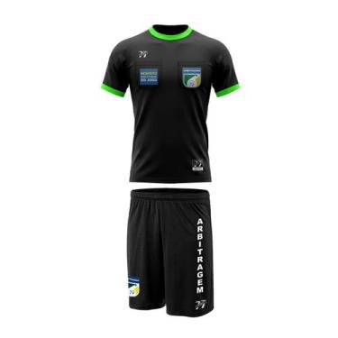 Imagem de Kit Camiseta E Short Arbitro Futebol Arbitragem Profissional - Sete Se