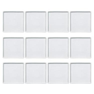 Imagem de Jogo 12 Pratos Quadrados Rasos em Porcelana 16x16cm Americana Germer B