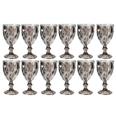 Imagem de Taça Diamond Cinza Metalizada 340ml Vinho Água Eventos 12 UN - PRATICA