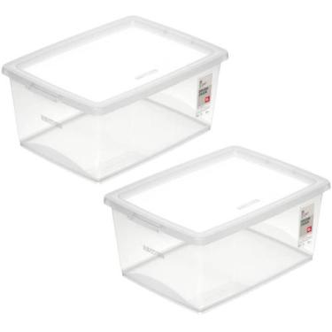 Imagem de 2 Caixas Organizadoras Plástica 15L com Tampa Ordene My Clos