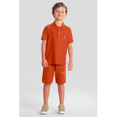 Imagem de Conjunto infantil menino com polo Mundi, 6, Laranja