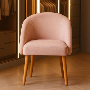 Imagem de Banqueta Poltrona Lua Rosê Para Recepção Atendimento Penteadeira - Lib