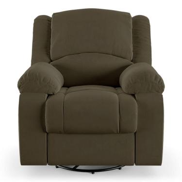 Imagem de Poltrona Do Papai Reclinável Sala De Cinema Barcelona Glider Manual Giratória Massagem Capuccino