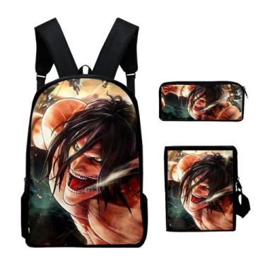 Imagem de Conjunto de mochilas Attacks Ons Titans Anime School para crianças - Y