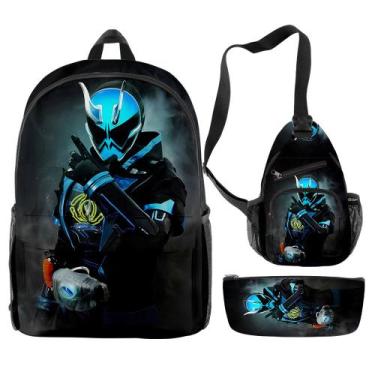Imagem de Mochila escolar Kamens Riders Anime com peito e bolsa para lápis - yiw