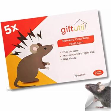 Imagem de Kit com 5 Cola Rato Controle de Pragas Ratoeira Adesiva, Grande para Controle de Roedores, Uso Comercial e Doméstico