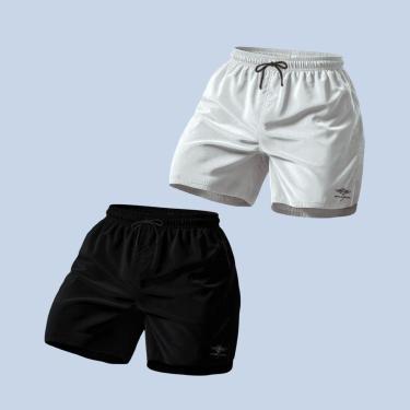 Imagem de Kit 2 Shorts Bermuda Mauricinho Masculino Praia Academia Básico Casual-Masculino