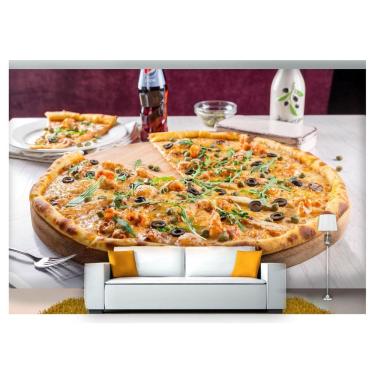 Imagem de Papel De Parede Rodízio Pizza Gourmet 3D Al183