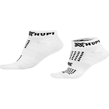Imagem de Meia para Corrida Hupi Running Pro Branco Curta 1 Par, Cor: Branco/Preto, Tamanho: Único 36-42