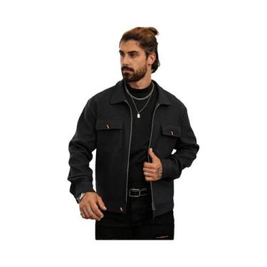 Imagem de 2025 outono/inverno nova cor sólida casaco de lã masculino moda zíper 