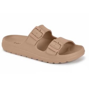 Imagem de Sandália Beira Rio Feminina Fivela Rasteira Papete -, Nude, 35