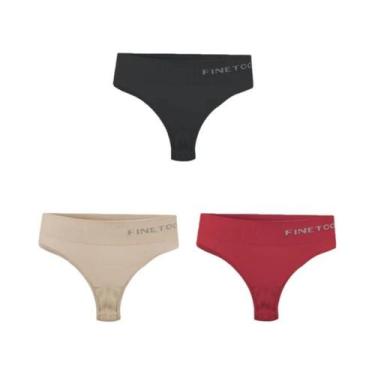 Imagem de Conjunto De 3 Calcinhas Sem Costura De Cintura Alta Tamanho Grande Par