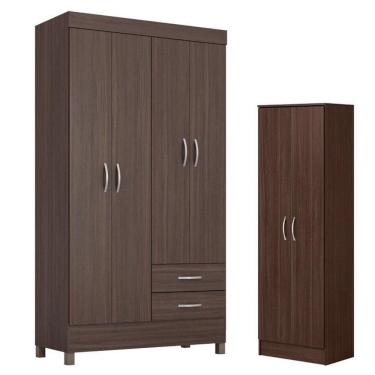 Imagem de Guarda Roupa Solteiro Astro Com Sapateira Multiuso Golden Café - Demóbile