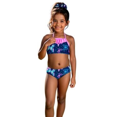 Imagem de Biquini Infantil Mod Praia Verão Proteção Uv50 + Laço Cabelo - - anjo 