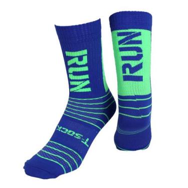 Imagem de Meia de Ciclismo Mtb Speed Corrida - RUN DOBLO - T-Socks, 38 ao 43, Az