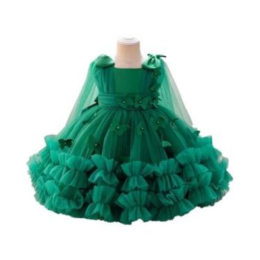 Imagem de Vestido De Princesa Para Meninas Sem Mangas Com Borboletas Tridimensio