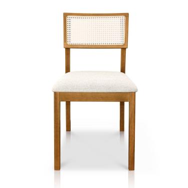 Imagem de Cadeira de Jantar e Living Millie com Tela Natural Estofada Linho - Desk Design