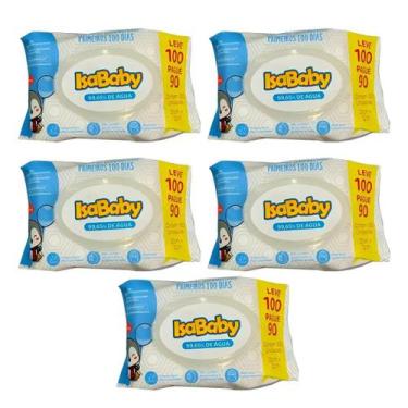 Imagem de Kit 5 Toalha Umedecida Para Bebê Lenço Recem Nascido 500 Folhas Baby A