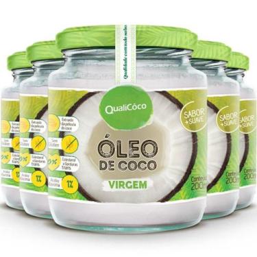 Imagem de Kit 5 Óleo de Coco Virgem 200ml Qualicôco