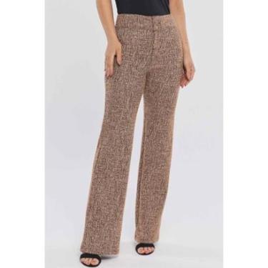 Imagem de Calça PKS Alfaiataria Tweed Elegance Marrom-Feminino