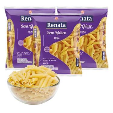 Imagem de Kit Macarrão Pena Sem Glúten Renata - 3 Unidades 500g