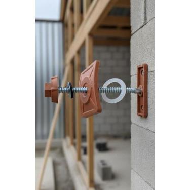 Imagem de Kit 100 Parafusos Vedação Telha Colonial PVC Laranja 3" - Congratulati