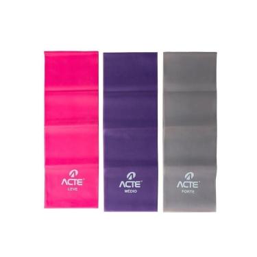 Imagem de KIT FAIXA ELASTICA LATEX BAND T13-R - ROSA/ROXO U-Unissex