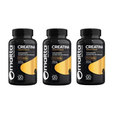 Imagem de Kit 3x Creatina Monohidratada 3x120 cápsulas Maltta-Unissex