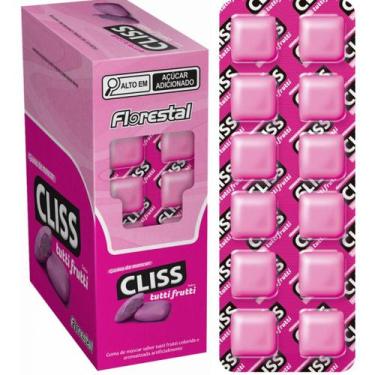 Imagem de Chiclete Florestal Cliss Tutti Frutti 16,8G Cartela Com 12