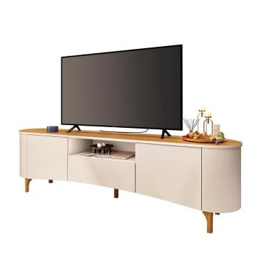 Imagem de Rack Bancada Elara TV até 80” Polegadas Pés Madeira Maciça