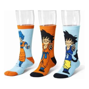 Imagem de Kit 3 Pares Meias Dragon Ball Divertida Estampada Adultos - GAC VARIED