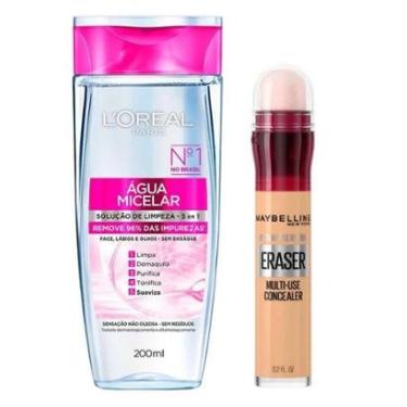 Imagem de L’Oréal Paris + Maybelline Kit - Água Micelar Solução de Limpeza + Corretivo Sand Kit-F...