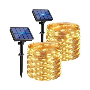 Imagem de Luzes De Cordão Solares À Prova d'Água 4 Pacotes 8 Modos Luzes De Fada
