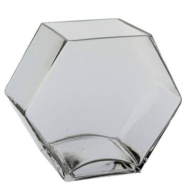 Imagem de VASO DECORATIVO ENFEITE PLANTA LOSANGO VIDRO 10x20x17cm TRANSPARENTE