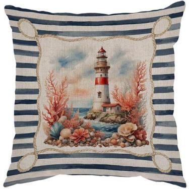 Imagem de Capa Almofada 50x50 Linho Nautical Sea G - LA FAVORITTA AL, Terracota 