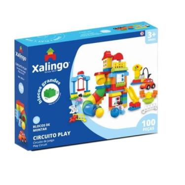 Imagem de Blocos de Montar Circuito Play Blocos Grandes 100 Peças Xalingo