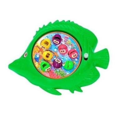 Imagem de Pega Peixe Brinquedo de Criança C/ Vara e Peixes - Generico, Verde