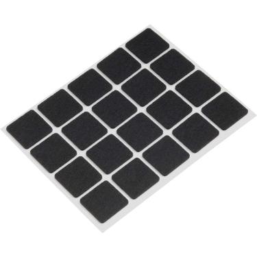 Imagem de Feltro Autoadesivo 22mm X 22mm Preto 20 Peças para Pés de Máquinas e Móveis com Adesivo Acrílico Vonder
