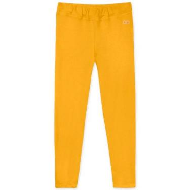 Imagem de Calça Legging Infantil Menina Com Tecnologia Thermo - Amarelo-Tamanho 