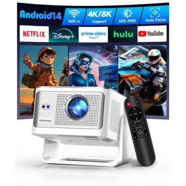 Imagem de Mini projetor Alwtniet HY350Max 1080P 600 ANSI WiFi 6
