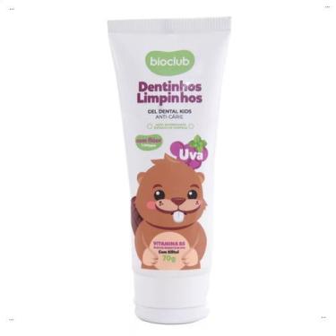 Imagem de Gel Dental Infantil Com Flúor Sabor Uva Vegano Bioclub 70g