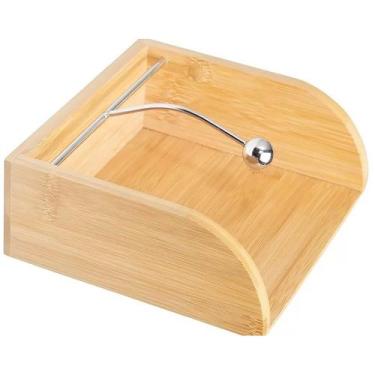 Imagem de Porta Guardanapo 19x19x6cm em Bambu e Metal PGB100BMB - Ou