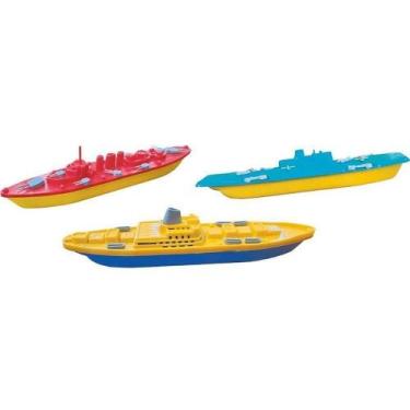 Imagem de Brinquedo Frota Naval com 3 Navios Sortidos Gulliver