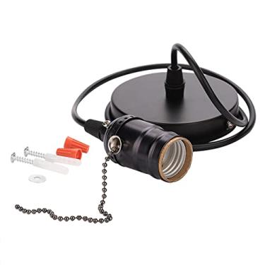 Imagem de GLOGLOW Soquete de Luz Vintage Com Corrente de Tração E26 Kit de Luz Pendente, Soquete de Suspensão de Gancho Industrial para Lâmpada LED Edison, Suporte de Lâmpada de Teto Completo para Cozinha,
